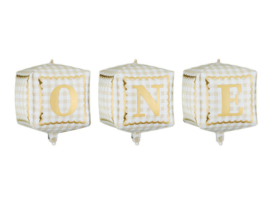 ONE cube blocks balloon set for first birthday