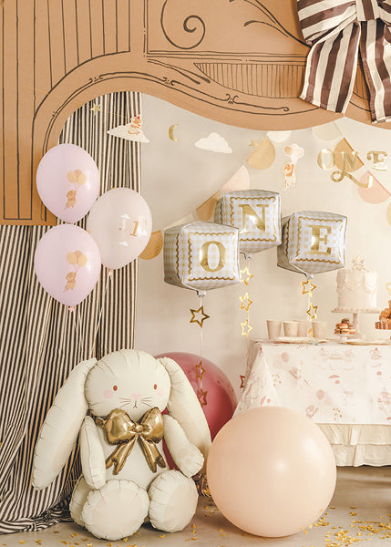 ONE cube blocks balloon set