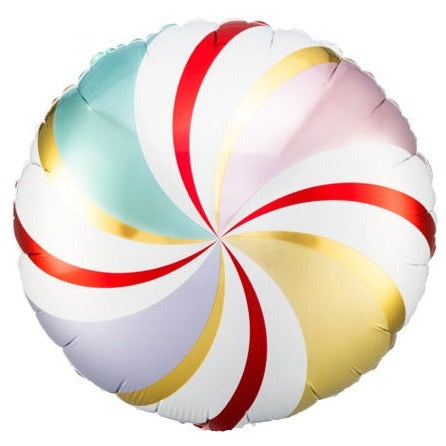 Pastel candy swirl foil balloon