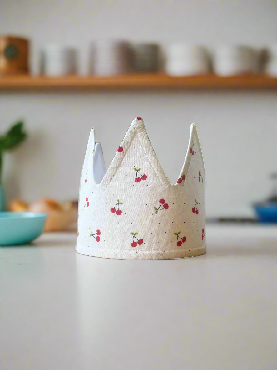 Cotton Cherry Crown for Toddlers, Adjustable, Washable