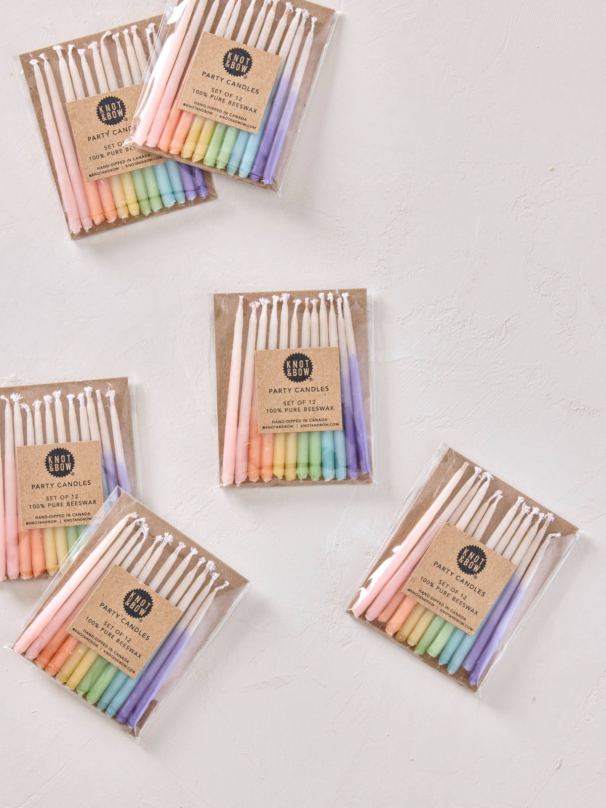 Hand-dipped 100% Beeswax Birthday Candles | Rainbow Ombré: Assorted Ombre
