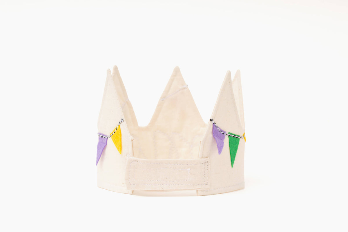 Handmade First Birthday Crown – Adjustable Unbleached Cotton