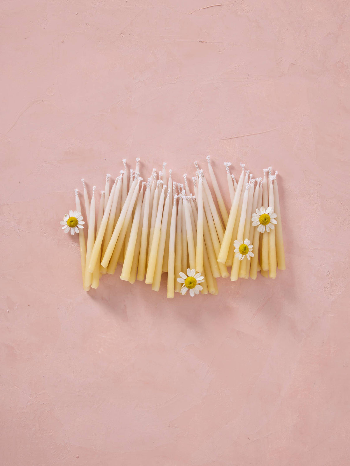 Hand-dipped 100% Beeswax Birthday Candles | Yellow Ombré: Yellow Ombre