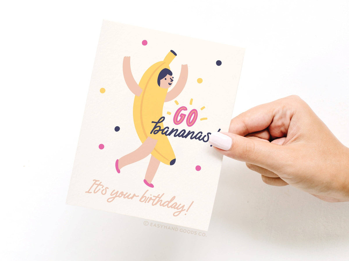 Happy Birthday Banana Suit Girl Greeting Card: Light