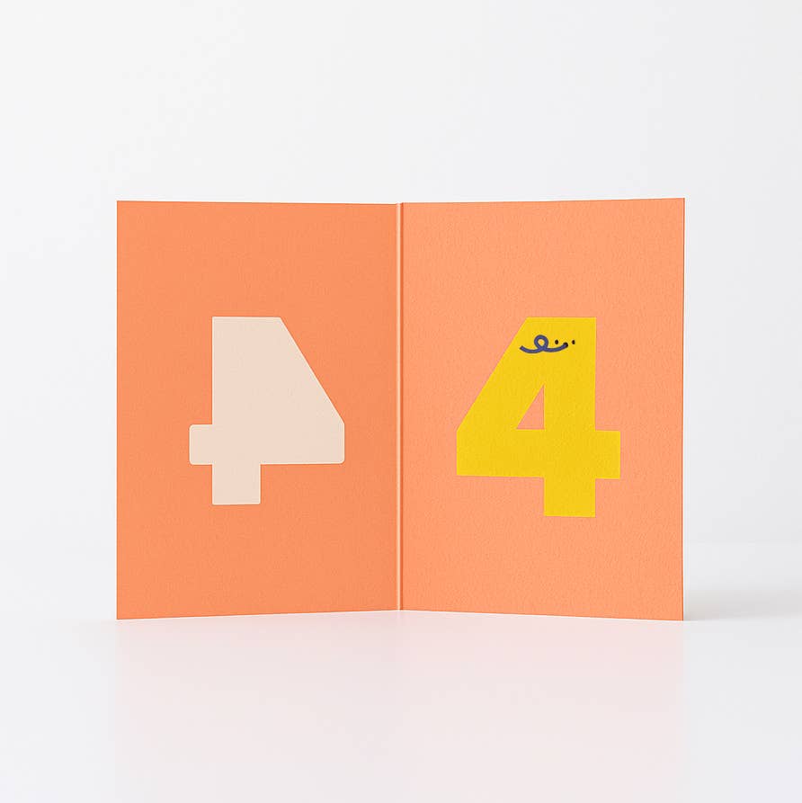 Age  4 - Die Cut - Cute Character  Fun Happy Birthday - Four