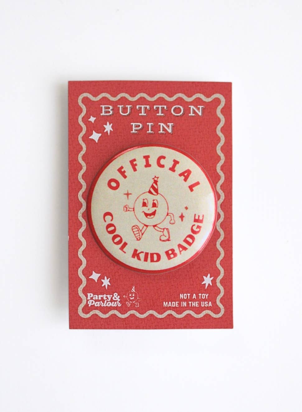 Official Cool Kid Vintage Style Button Pin Badge Accessory
