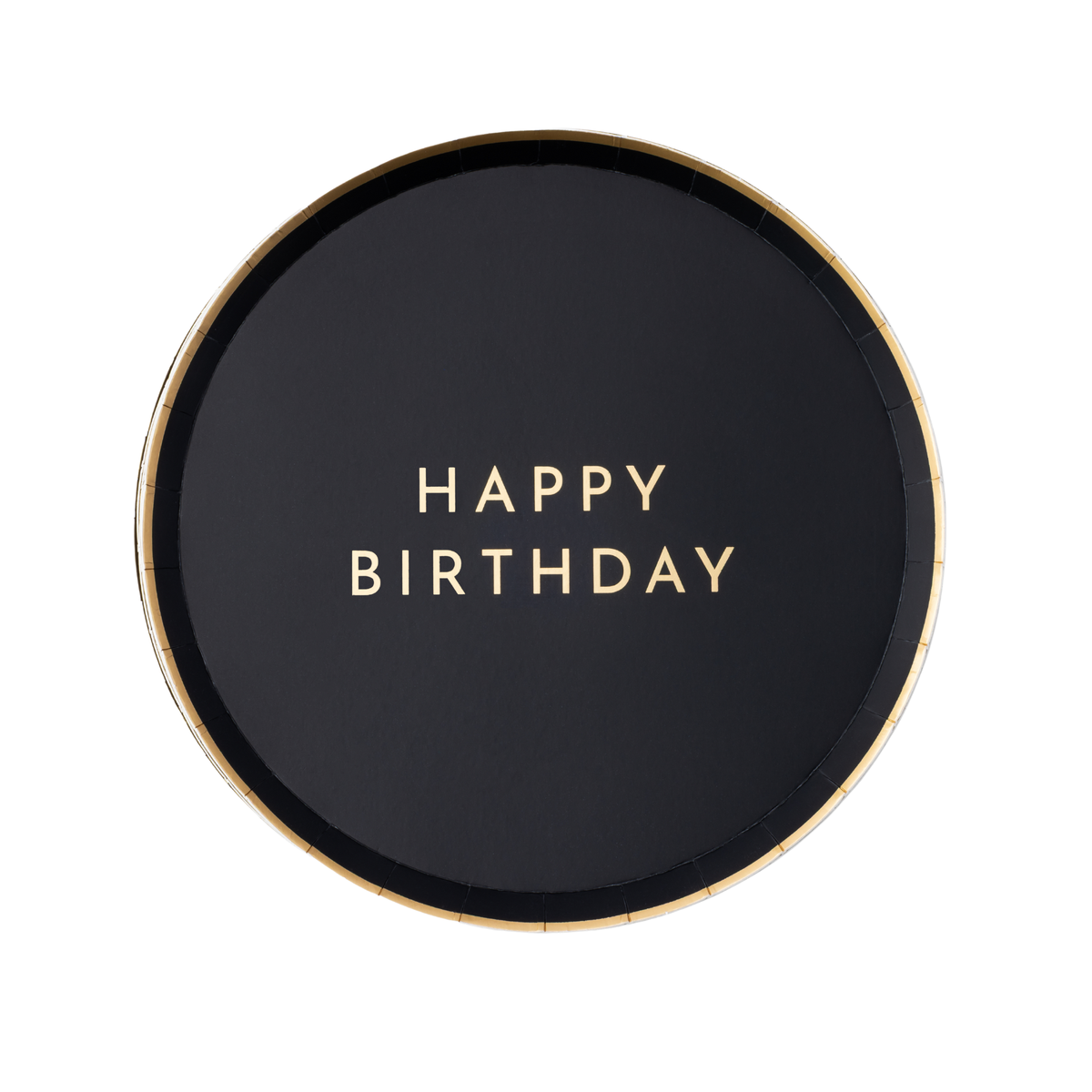 Black Noir Happy Birthday Small Plates, 8 in.