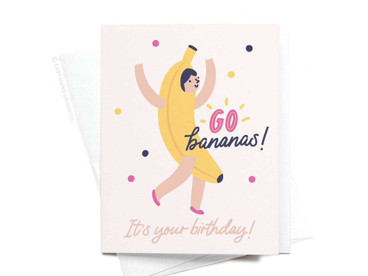 Happy Birthday Banana Suit Girl Greeting Card: Light