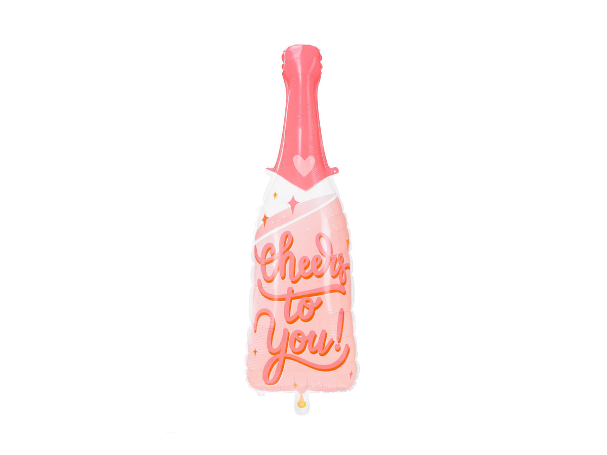 Pink champagne bottle Cheers to You balloon