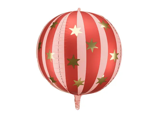 Red Starry Ball Orb Balloon 30"