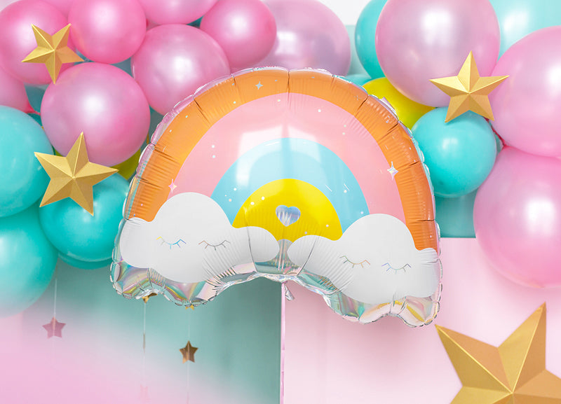 Spring pastel rainbow foil balloon