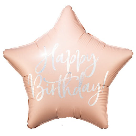 Happy Birthday Light Powder Pink Star balloon